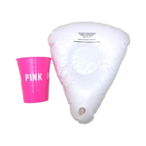 🌸New🌸 Pink Victoria’s Secret 2pc Cup + Floating Pizza Cup Holder NWT - Picture 3 of 3